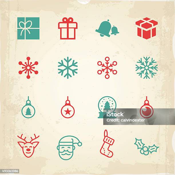 Christmas Icons And Symbols Stock Illustration - Download Image Now - Christmas, Design Element, Weather