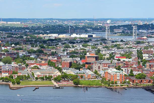 East Boston Boston, Massachusetts in the United States. City aerial view with East Boston and Eagle Hill. east boston stock pictures, royalty-free photos & images