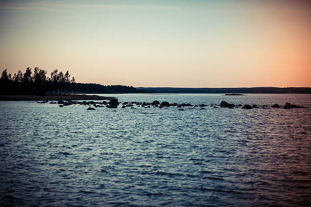 sweden lake view at sundown