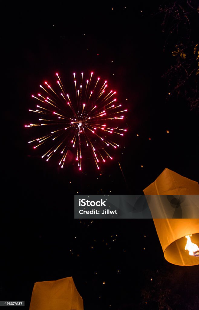 Homemade Firework Float Floating Lantern With Firework Stock Photo - Download Image Now - Asia ...