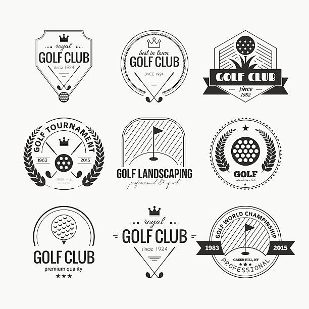 golf-club logo - golf club golf iron isolated stock-grafiken, -clipart, -cartoons und -symbole