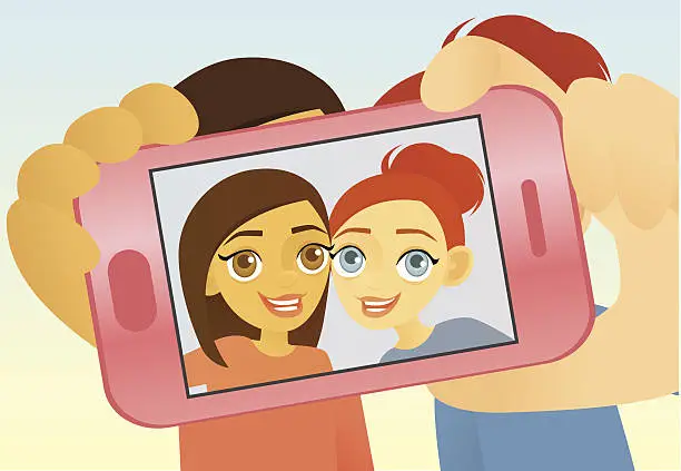 Vector illustration of Selfies