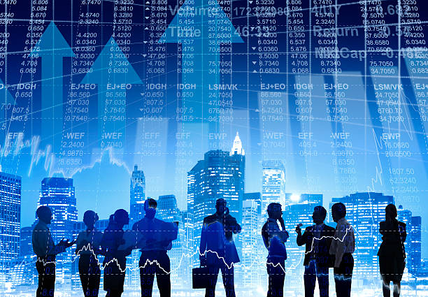 istock Business People Working Outdoors with Financial Figures 493375403