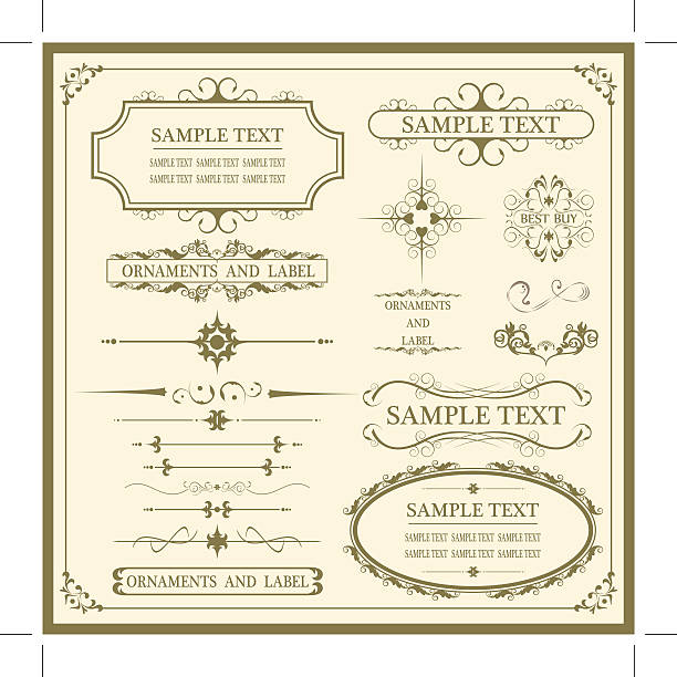 Vintage Ornaments and Labels vector art illustration