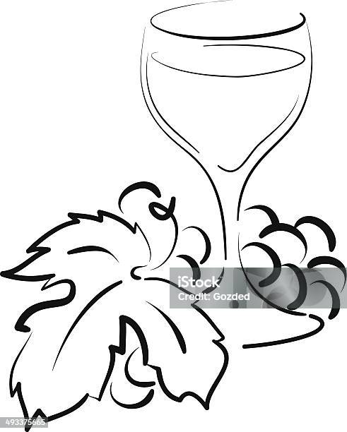 Trauben Und Glas Stock Vektor Art und mehr Bilder von Dessertwein - Dessertwein, Illustration, Niemand