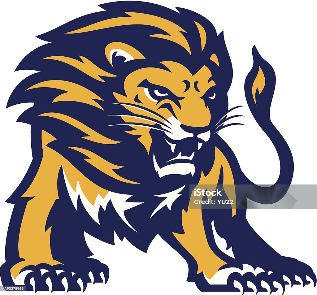 Lion Stylized powerful lion illustration. All colors are separated in layers. Easy to edit. Black and white version (EPS10,JPEG) included. Lion - Feline stock vector