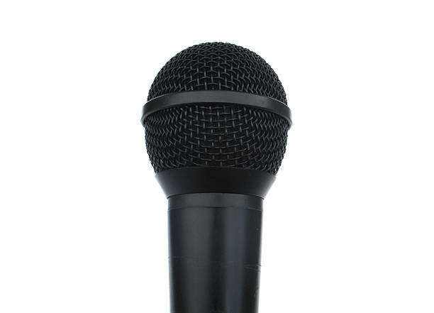 Upclose Microphone On White Background a mic on a white background michrophones stock pictures, royalty-free photos & images