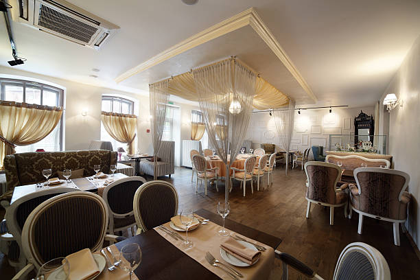 istock european restaurant in yellow colors 493376635