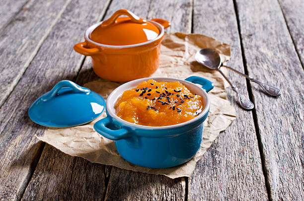 istock Soup puree of orange color 493377180