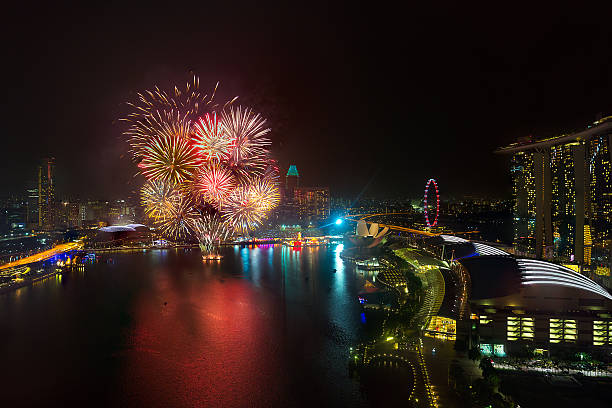 istock Fireworks for New Year in SIngapore 493377827