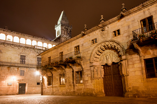 Universidad Rectorate en Obradoiro square, Santiago de Compostela. photo