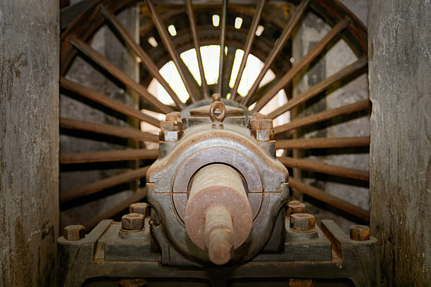 istock Fly electrically powered turbine of old abandoned textile factor 493378988