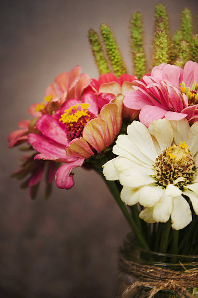 istock Bouquet of flowers closeup vintage background. 493380708