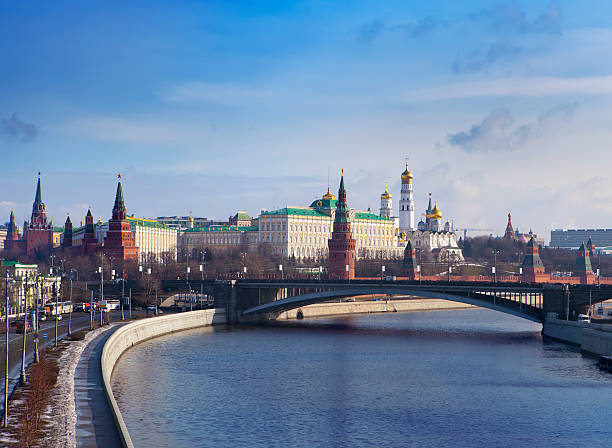 istock view to Moscow Kremlin from bridge over  river, Russia 493383124