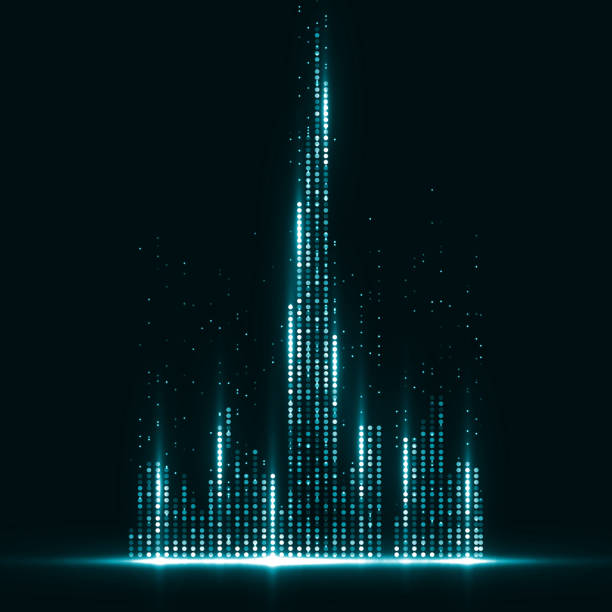 Technology image of Dubai vector art illustration