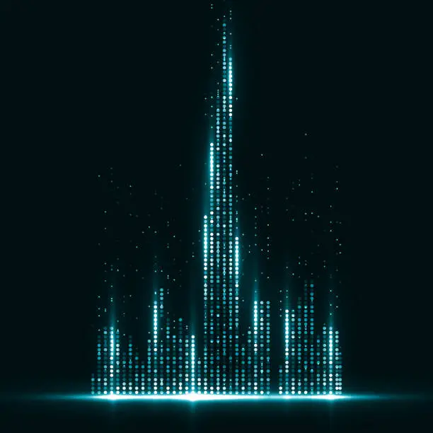 Vector illustration of Technology image of Dubai