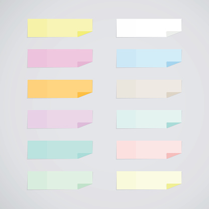 Set Mini Sticky Notes Stock Illustration - Download Image Now - 2015,  Adhesive Bandage, Adhesive Note - iStock