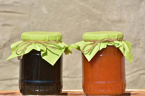 istock Glass jars with homemade jam 493440332