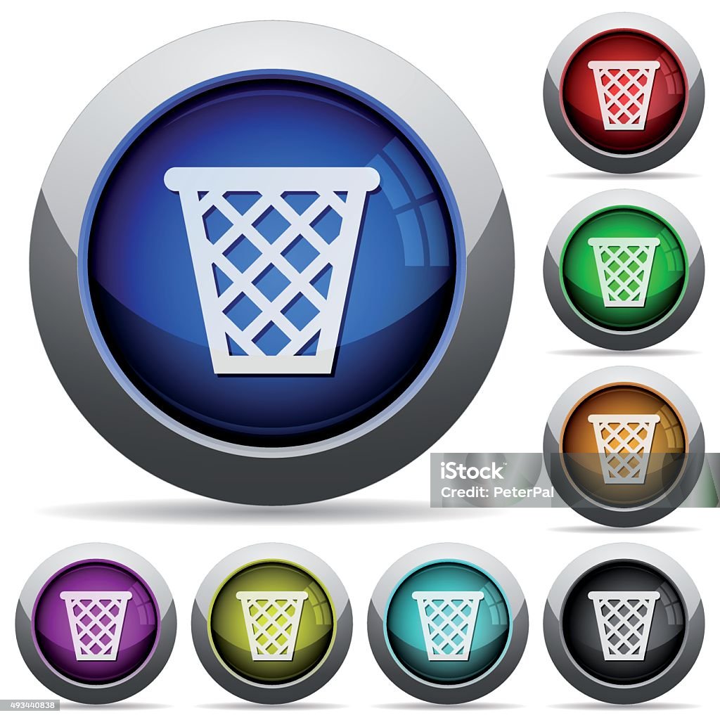 Order Trash Button Trash Button Set Stock Illustration - Download Image Now - 2015 ...