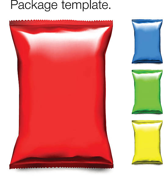 istock Set of colorful snack  bag isolated on white background 493440872