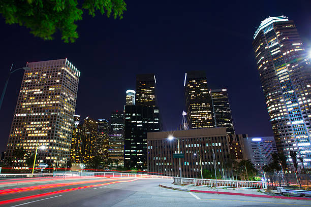 istock Downtown LA night Los Angeles sunset skyline California 493443465