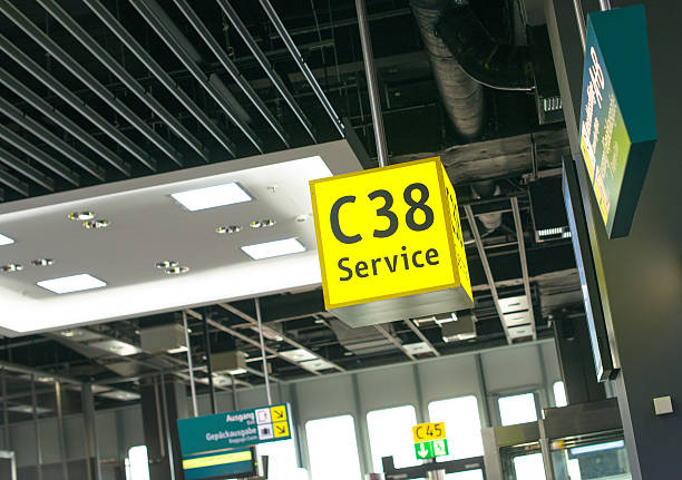 istock Flight connection sign on the airport 493444213