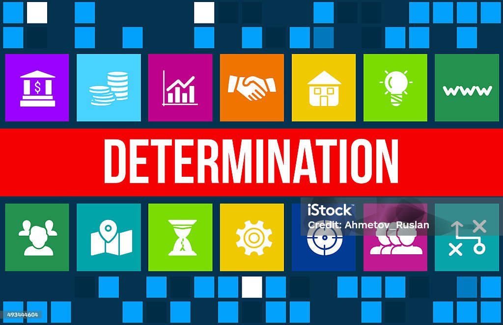 Determination concept image with business icons and copyspace For more variations of this image please visit my portfolio 2015 Stock Photo