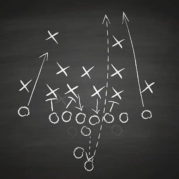 Vector illustration of football tactic on board