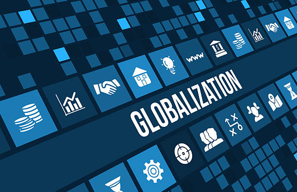 istock Globalization concept image with business icons and copyspace 493445046