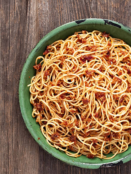 istock rustic italian sicilian pesto spaghetti 493446506