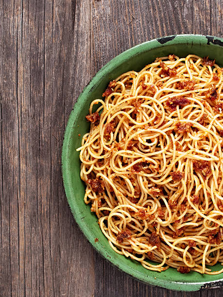 istock rustic italian sicilian pesto spaghetti 493446528