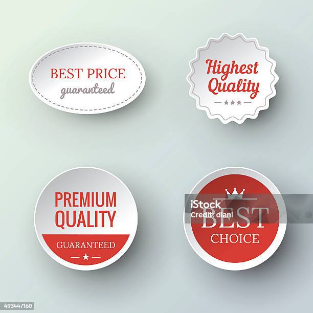 Paper Premium Quality And Guarantee Labels Stock Illustration - Download Image Now - Postage Stamp, Rubber Stamp, Seal - Stamp