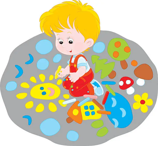 Vector illustration of Child drawing