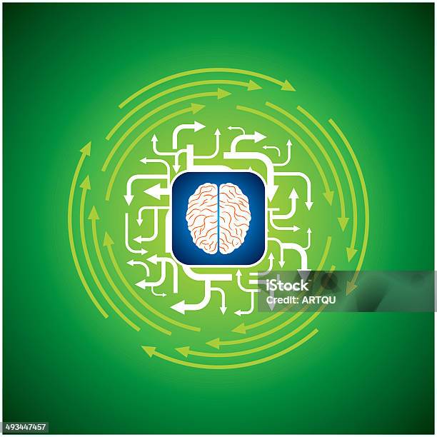 추상적임 화살표 배경기술 뇌 개념에 대한 스톡 벡터 아트 및 기타 이미지 - 개념, 개념과 주제, 개발