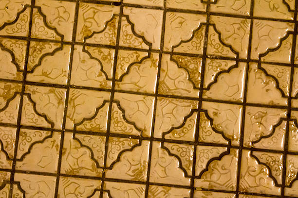 Portuguese Style: Antique Floral (17th Century) Wall Tiles in Blue and White.