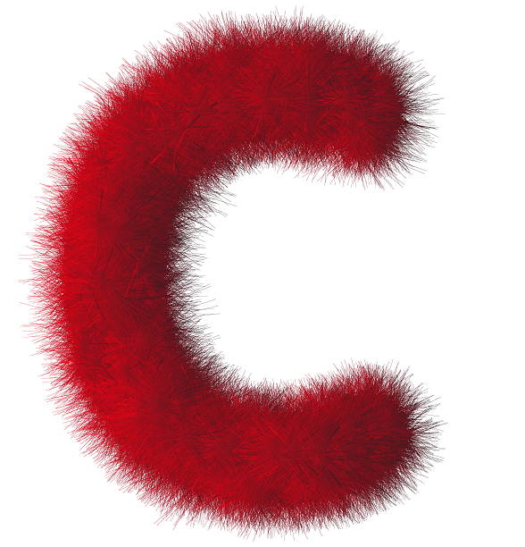 istock Red shag C letter isolated on white background 493449133