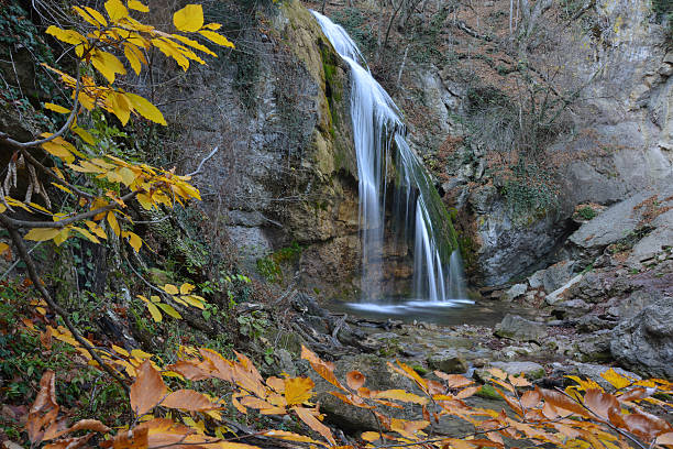 istock Djur-djur waterfall in autumn 493449509
