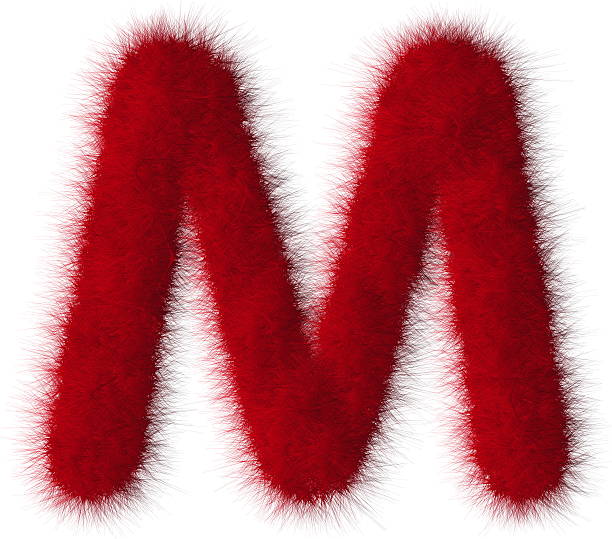 istock Red shag M letter isolated on white background 493450189