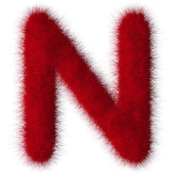 istock Red shag N letter isolated on white background 493450191