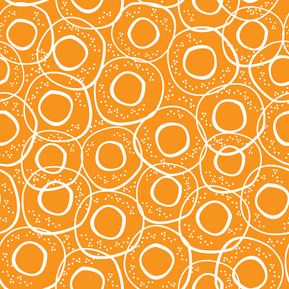 white bagels with poppy seamless pattern