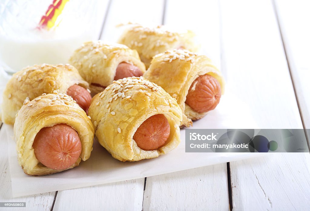 Mini sausage rolls Mini sausage rolls, selective focus Appetizer Stock Photo