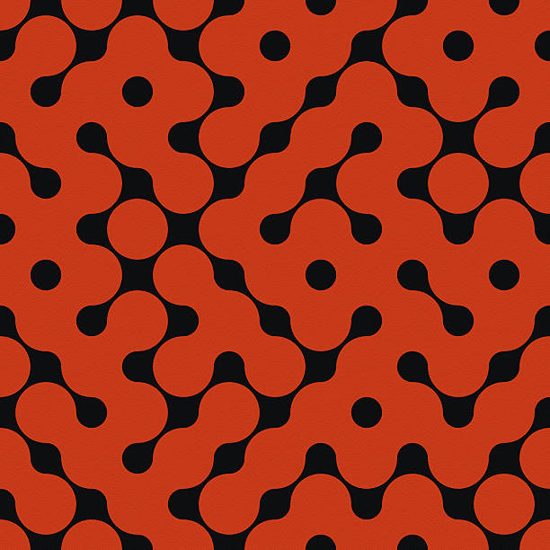 Seamless abstract geometric design on paper Seamless abstract geometric black pattern on textured paper illusion pattern circle image created 1960s stock pictures, royalty-free photos & images