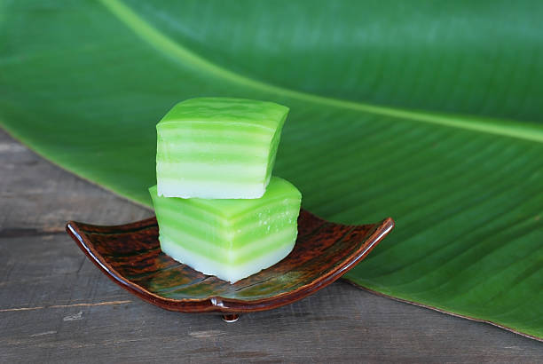 istock Thailand Desserts on banana leaf background 493474948