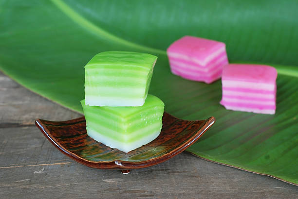 istock Thailand Desserts on banana leaf background 493475242