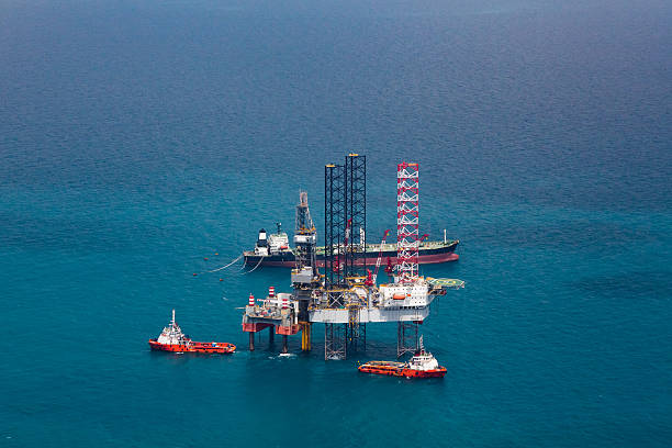 istock Offshore oil rig drilling gas platform 493477428