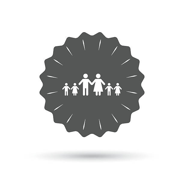 istock Complete large family with many children sign 493477690