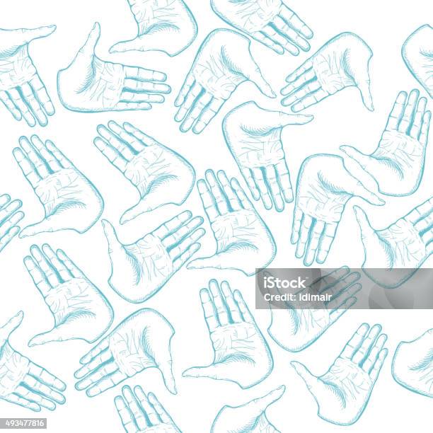 Adult Hand Pattern Human Hands Palm Seamless Pattern Vector Stock Illustration - Download ...