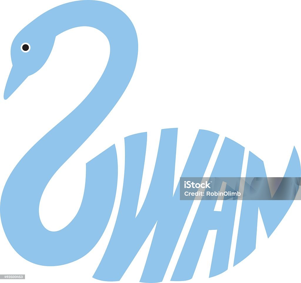 Swan letras - Vetor de Cisne royalty-free