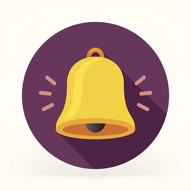 flache bell symbol - glocke stock-grafiken, -clipart, -cartoons und -symbole