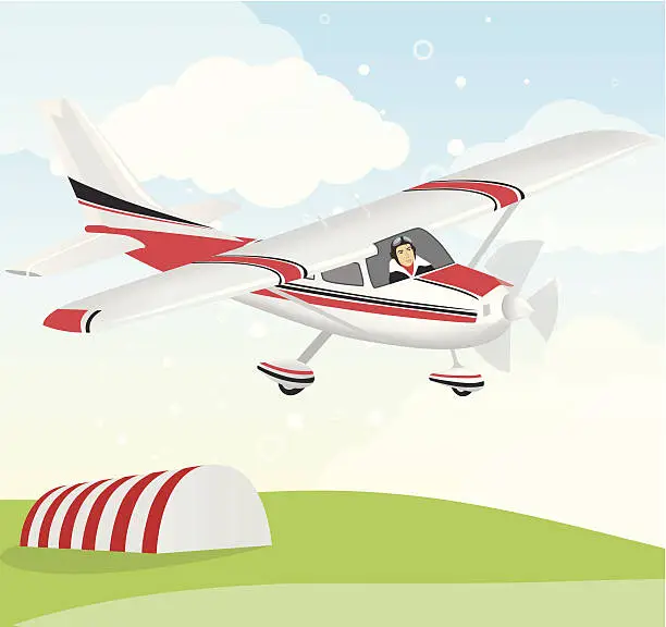 Vector illustration of Plane with pilot